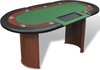 Afbeelding van het spelletje Pokertafel voor 10 personen met dealervak en fichebak groen