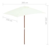 Tuinparasol met houten paal 150x200 cm zandkleurig