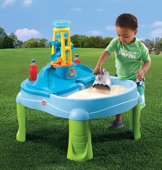 Step2 Splash & Scoop Bay Zand & Watertafel - Met Deksel en 5 accessoires - Waterspeelgoed voor kinderen - Activiteitentafel - Zandtafel voor de tuin / buiten - Step2