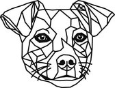 Jack Russell Geometrisch Hout 80 x 103 cm Black - Honden - Wanddecoratie