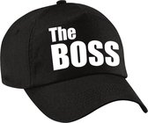 The Boss pet / cap zwart met witte letters voor heren - verkleedpet / feestpet