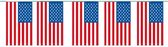 2x Papieren slinger Amerika 4 meter - Amerikaanse vlag -  USA Supporter feestartikelen - Landen decoratie/versiering