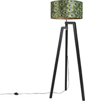 QAZQA puros - Klassieke Vloerlamp | Staande Lamp met kap - 1 lichts - H 1510 mm - Multicolor -  Woonkamer | Slaapkamer