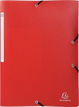 50x Elastomap met 3 kleppen -A4 - PP Opak, Rood