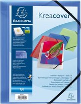 25x Kreacover® elastomap met 3 kleppen - ondoorschijnende PP 5/10de- A4, Blauw