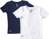 Little Label - jongens - t-shirt - 2 stuks - wit - maat 122/128 - bio-katoen