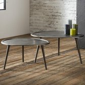 Siri salontafel 73 cm niervormig zwart nikkel