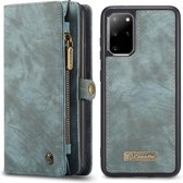 Caseme - vintage 2 in 1 portemonnee hoes - Samsung Galaxy S20 Plus - Blauw