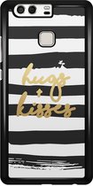 Casimoda® telefoonhoesje - Geschikt voor Huawei P9 - Hugs & Kisses - Zwart TPU hoesje - Backcover - Multi - Geen opdruk