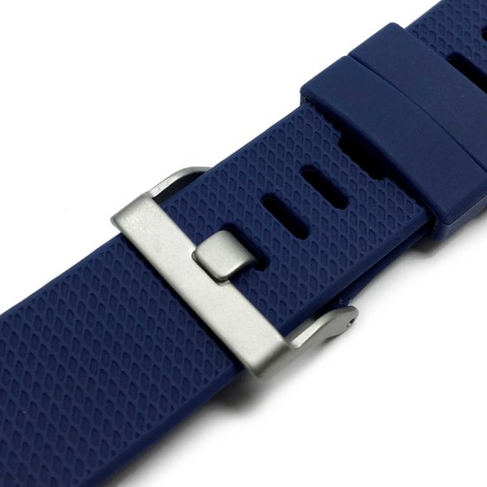 watchbands-shop.nl Bracelet en silicone - Fitbit Charge 2 - Bleu foncé - Grand