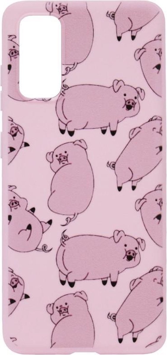 ADEL Siliconen Back Cover Softcase Hoesje Geschikt voor Samsung Galaxy S20 Ultra - Biggetjes Varkens Roze