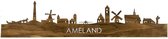 Skyline Ameland Notenhout - 80 cm - Woondecoratie design - Wanddecoratie - WoodWideCities