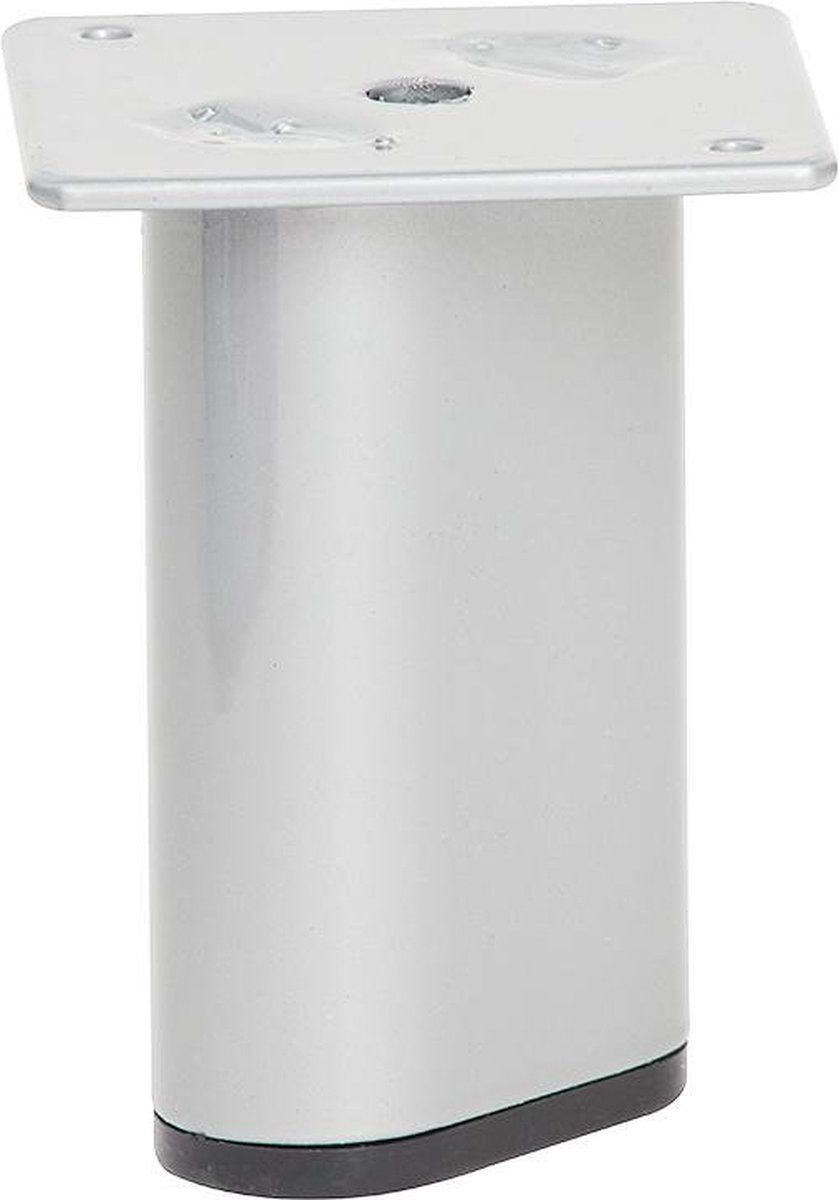 FLE - Stalen meubelpoot chroom ovaal 6 bij 3 cm en hoogte 9,5 cm