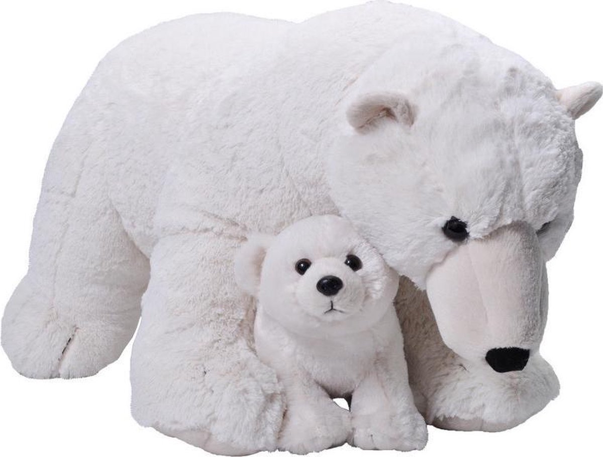kapsel molecuul Concentratie Grote pluche witte ijsbeer met welpje knuffel 76 cm - Pooldieren knuffels -  Speelgoed... | bol.com