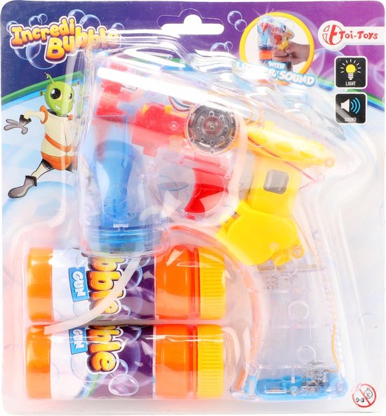 Foto: Toi toys bellenblaaspistool met licht en geluid oranje 15 cm