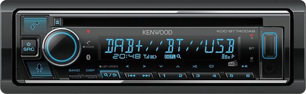 Kenwood KDC-BT740DAB autoradio, DAB+, CD,USB en Bluetooth - Ondersteund Spotify en Amazon Alexa