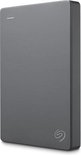 Grijze Seagate Basic 1TB externe harde schijf, staand gefotografeerd.