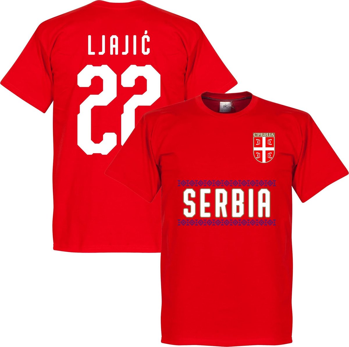 1200x1193.jpg Servië Ljajic 22 Team T-Shirt - Rood - XXXL - Afbeelding 1