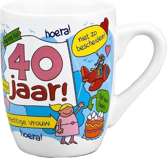 Cartoon mok 40 jaar vrouw