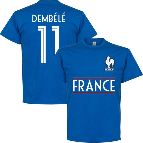 Frankrijk Dembele 11 Team T-Shirt - Blauw - S