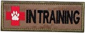 K9 Dog In Training Geborduurde bruine patch embleem met klittenband