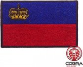Vlag Liechtenstein  geborduurde patch embleem | Strijkpatch embleemes | Military Airsoft