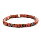 Frank 1967 natuurstenen armband - stretch - rood / zwart