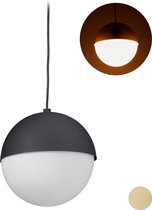 relaxdays hanglamp metaal -  ø 25 cm - eettafel lamp - plafondlamp - pendellamp - E27 zwart