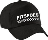 Pitspoes / finish vlag verkleed pet zwart voor dames - Pitspoes team baseball cap - carnaval / kostuum