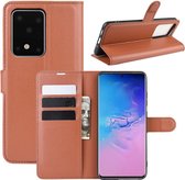 Book Case - Samsung Galaxy S20 Ultra Hoesje - Bruin
