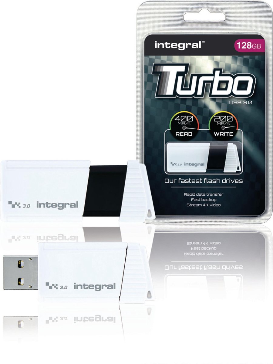 Integral INFD128GBTW3.0 Usb Stick Usb 3.0 128 Gb Wit/zwart