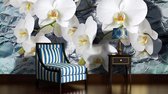 Flowers Orchids Texture Photo Wallcovering