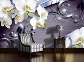 Pattern Flowers Orchids Photo Wallcovering