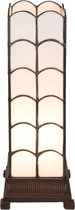 LumiLamp Tiffany Tafellamp 5LL-5929 14*14*36 cm / E14/max 1*25W - Wit Glas in lood Tiffany BureaulampTiffany Lampen
