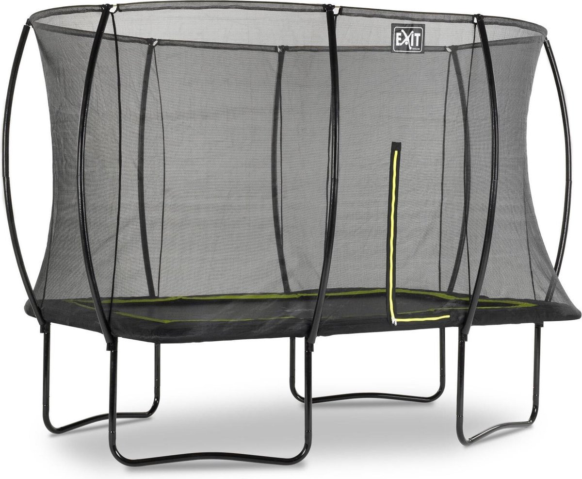 EXIT Silhouette Trampoline Rechthoek 244x366cm met Veiligheidsnet - Op Poten - Zwart