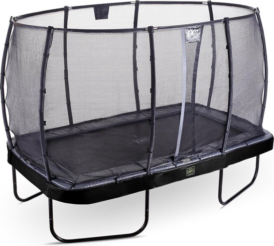 massa Stapel Betuttelen EXIT Elegant Premium trampoline 244x427cm met Deluxe veiligheidsnet - zwart  | bol.com