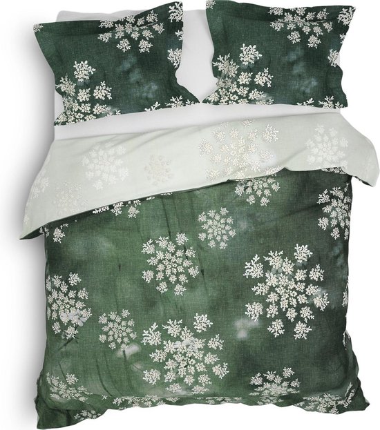 Heckett Lane Housse de couette Cotton Eleri - vert schiste 140x200 / 220cm