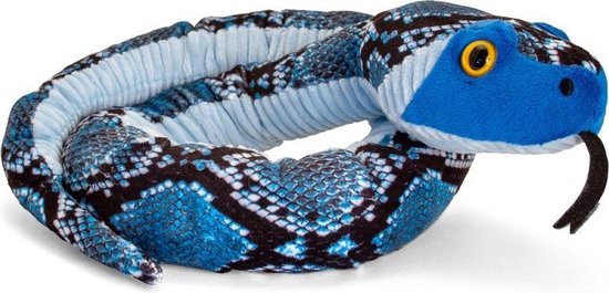 Keel Toys pluche blauwe slang knuffel van 100 cm - Slangen dieren knuffels  | bol.com