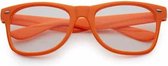Freaky Glasses® - nerdbril - bril zonder sterkte - retrobril - nepbril - oranje