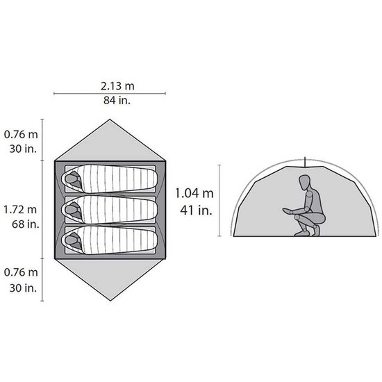 Msr Elixir Lichtgewicht En Met Ruime Voortent - Grijs - 3 Persoons van MSR — afbeelding 4