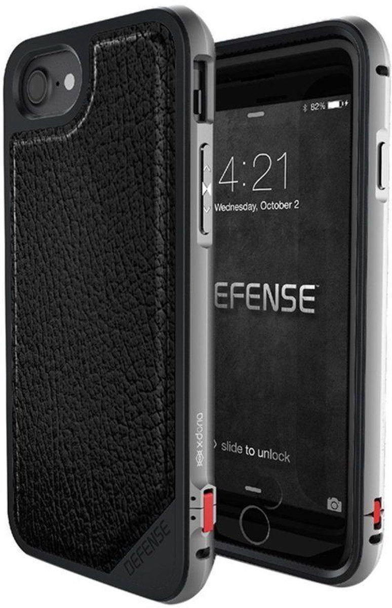 X-Doria Defense Lux cover - zwart leder - geschikt voor iPhone SE 2020/2022 en 7/8