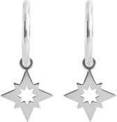 Jewelryz North Star Open Oorbellen | 925 zilver ooringen | 12 mm