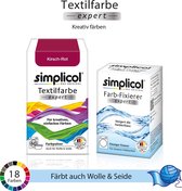 Simplicol Textielverf Expert met Color Fixer - Textielverf voor wasmachine of handwas - Kersen Rood