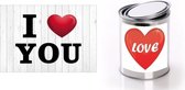 I Love You Valentijnskaart en cadeaublik met hartje - Valentijnsdag / romantisch cadeau