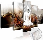 Afbeelding op acrylglas - Crystal Calm , Boeddha, Oranje,   5luik