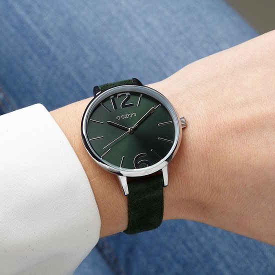 OOZOO Horloge Timepieces Collection green-rosegold snake C9216 -  Timefortrends