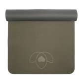 Yogamat eco grip TPE extra dik donkergroen - Lotus | 5 mm
