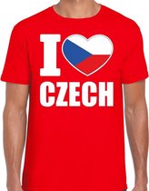 I love Czech t-shirt Tsjechie rood voor heren S