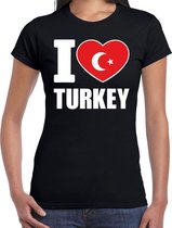 I love Turkey t-shirt Turkije zwart voor dames L