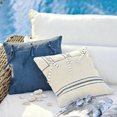 LOBERON Kussenhoes set van 2 Loere blauw/crème